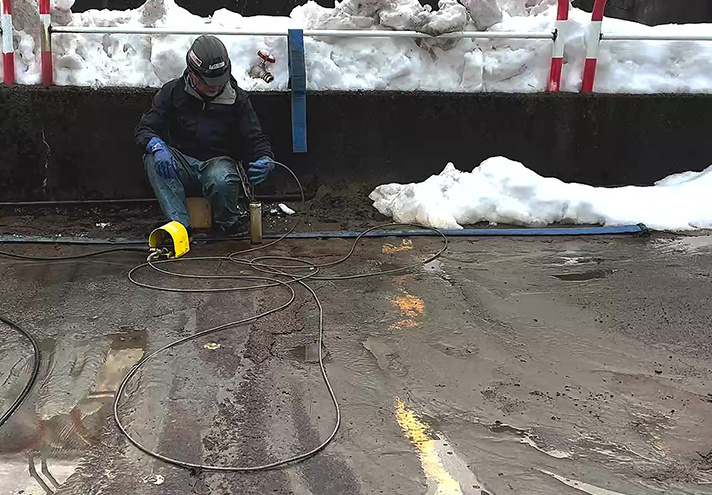 消雪パイプ詰まり
