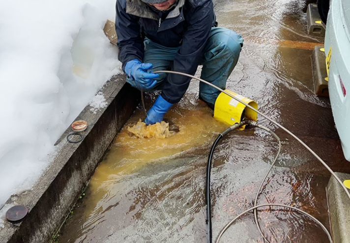 消雪パイプ詰まり